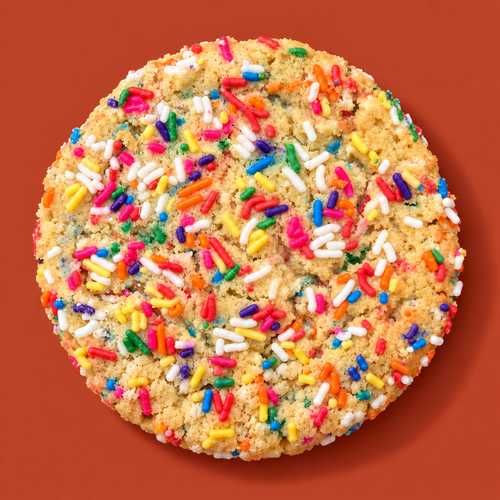 AI-styled Confetti portrait based on our real cookie photography