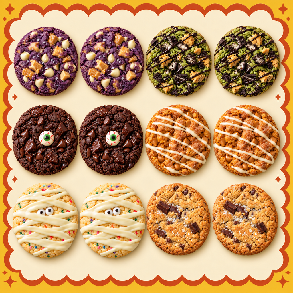 Specialty dozen: two of each of six flavors, including Brown Butter Chocolate Chunk